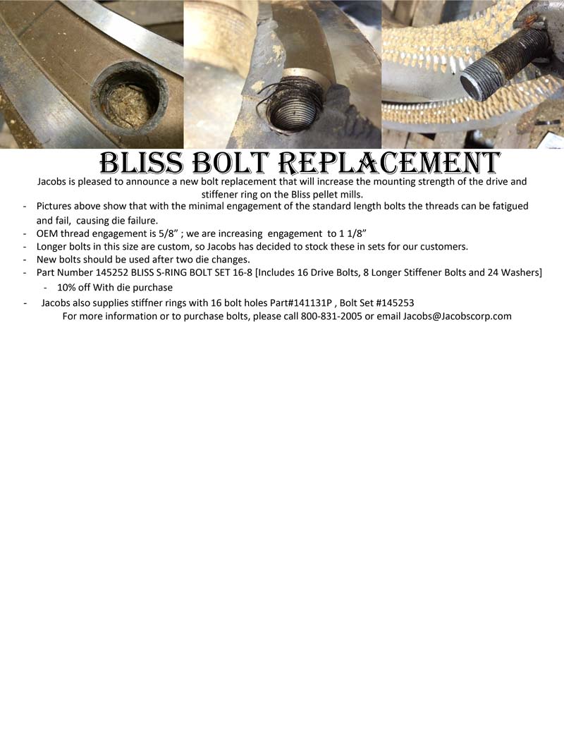 bliss bolt replacement