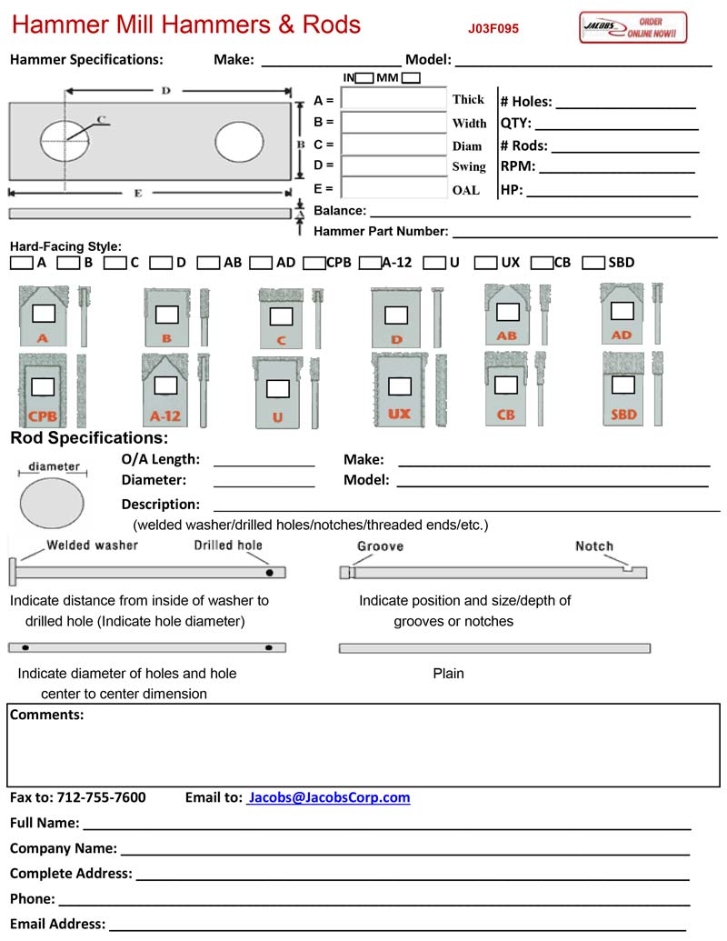 spec form for rods